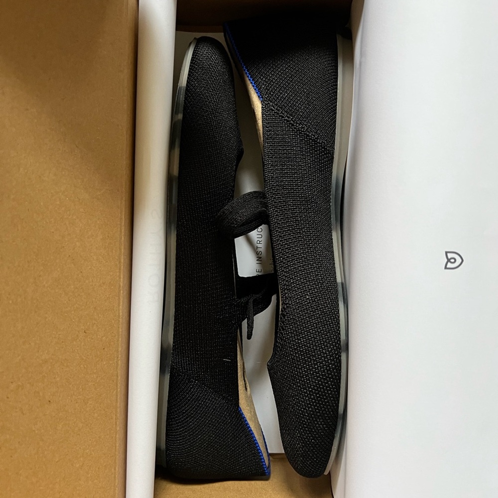 Rothy's Black Flats with Blue Accent - Picture 5 of 6